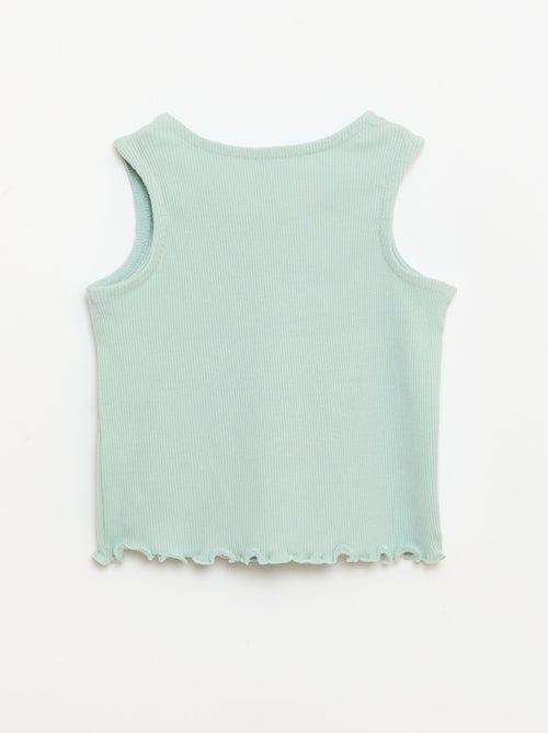 Ribbed tank top with wavy hem - Kiabi