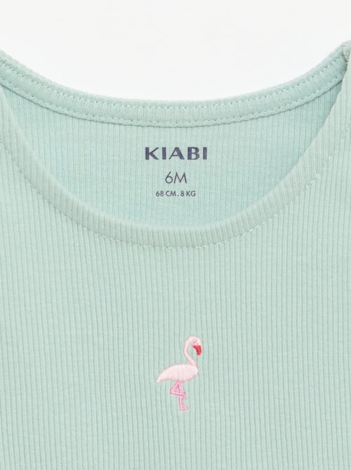 Ribbed tank top with wavy hem - Kiabi