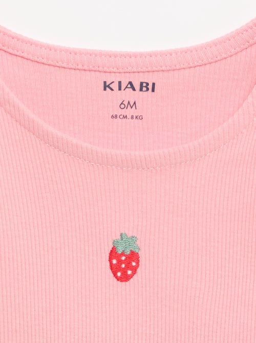 Ribbed tank top with wavy hem - Kiabi