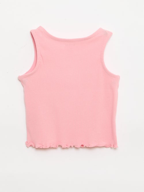 Ribbed tank top with wavy hem - Kiabi