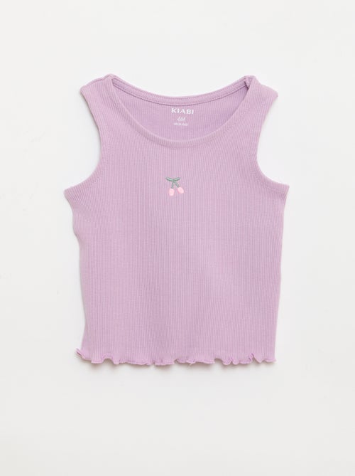 Ribbed tank top with wavy hem - Kiabi