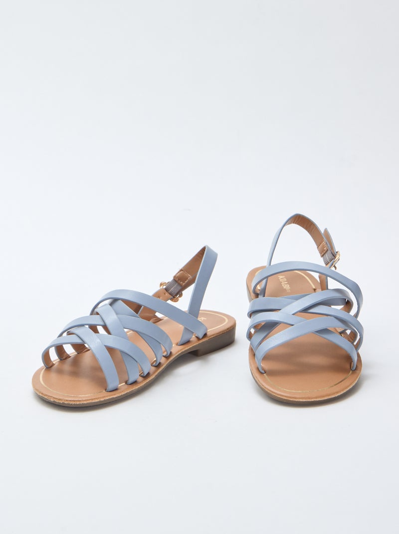 Riemchensandalen mit Schnallen Blau - Kiabi