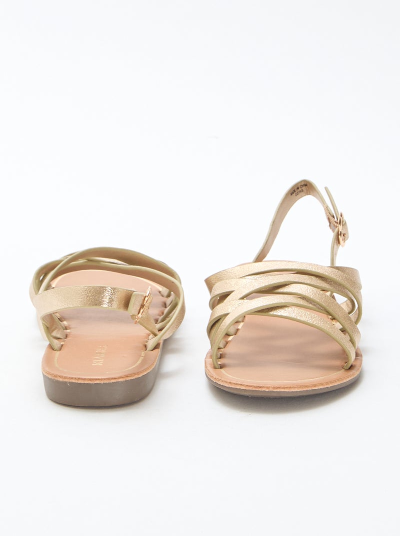 Riemchensandalen mit Schnallen GELB - Kiabi