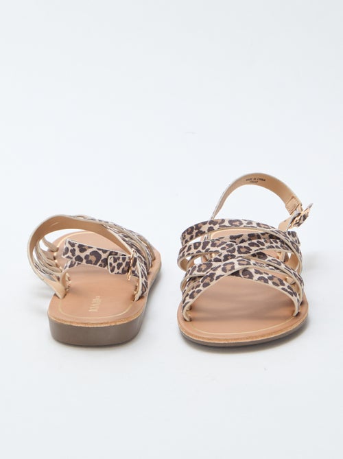 Riemensandalen im Leo-Muster - Kiabi