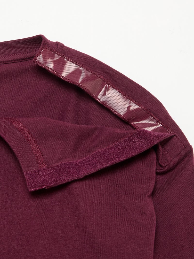 Ringelshirt mit Klettverschluss an der Schulter – Adaptive Kollektion Rosa - Kiabi