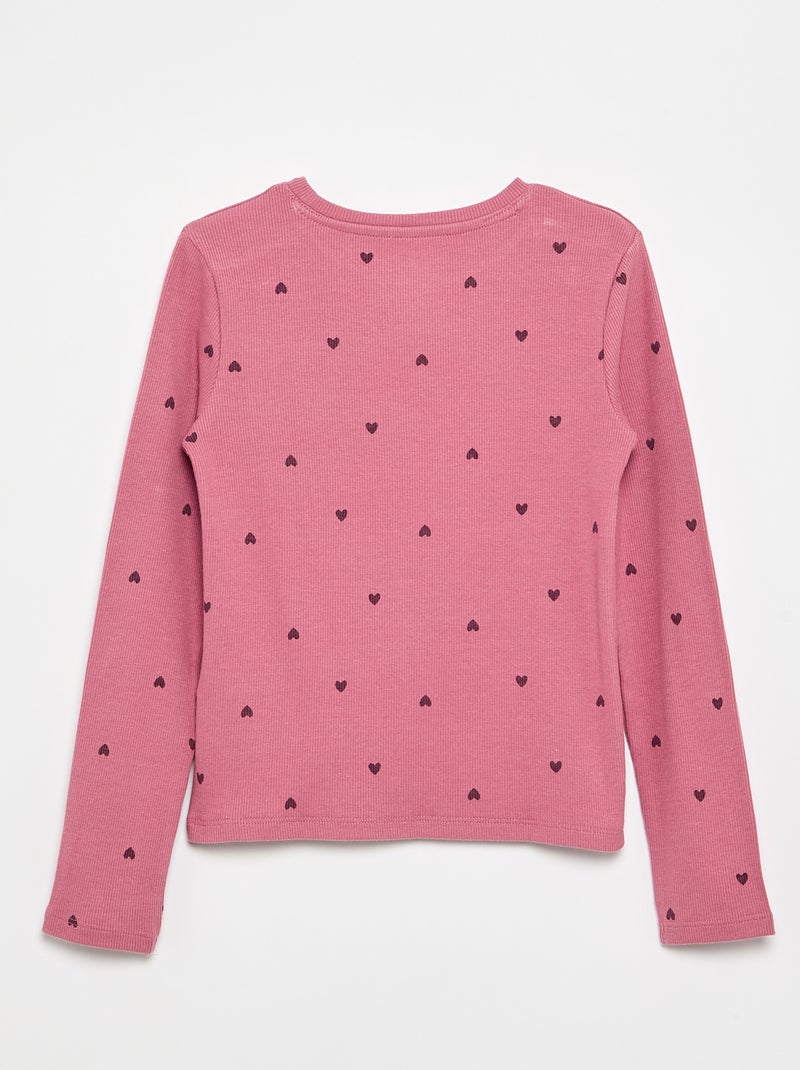 Rippstrick-Langarmshirt Rose - Kiabi