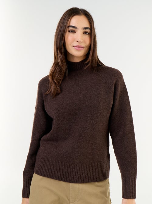 Rippstrick-Pulli mit Stehkragen - Kiabi