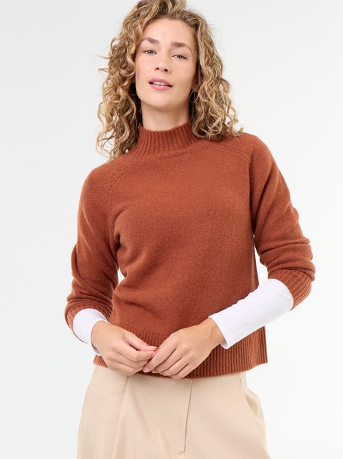 Rippstrick-Pulli mit Stehkragen - Kiabi