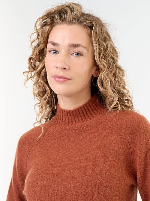 Rippstrick-Pulli mit Stehkragen - Kiabi