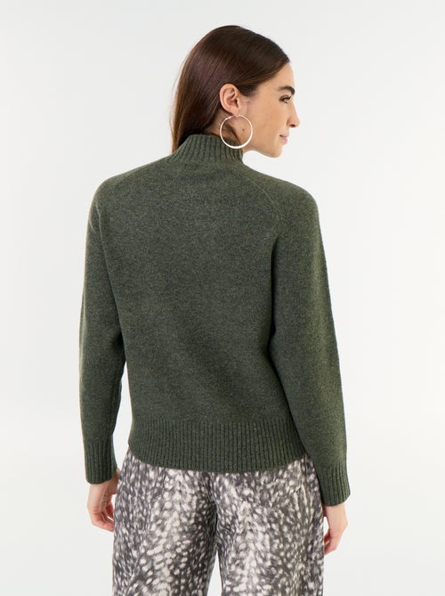 Rippstrick-Pulli mit Stehkragen - Kiabi