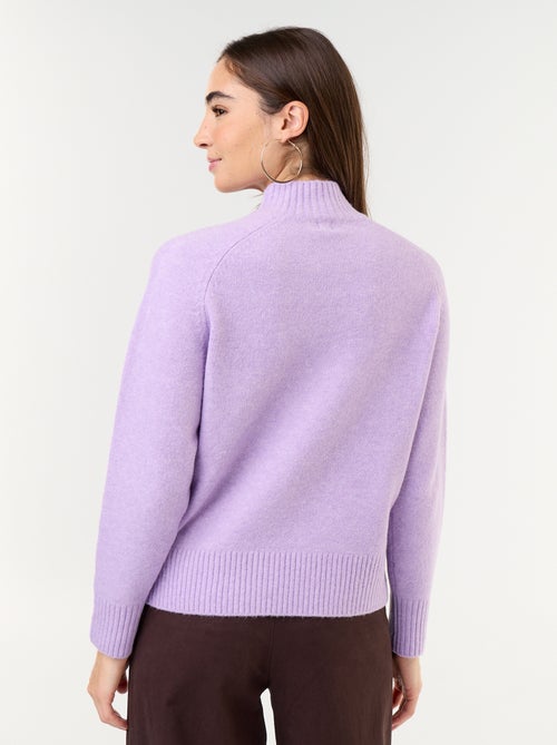 Rippstrick-Pulli mit Stehkragen - Kiabi