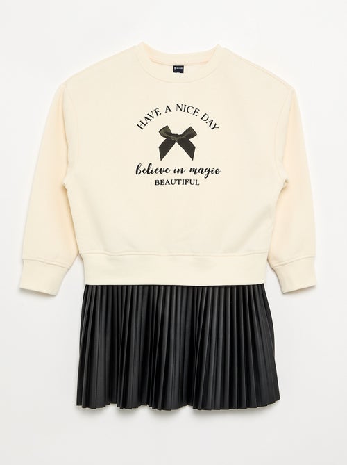 Robe 2 en 1 - Sweat + jupe plissée - Kiabi