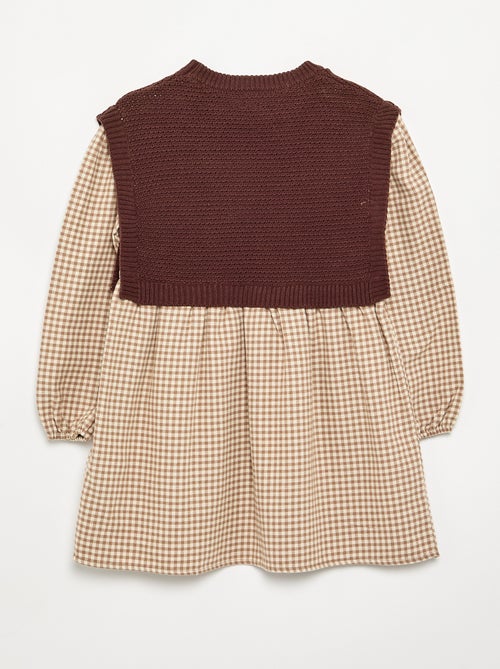 Robe 2 en 1 avec haut en maille et bas en flanelle - Kiabi Robe 2 en 1 avec haut en maille et bas en flanelle - Kiabi