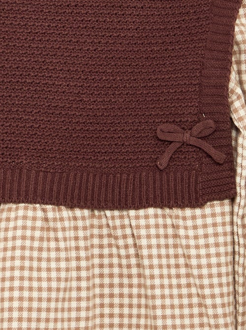 Robe 2 en 1 avec haut en maille et bas en flanelle - Kiabi Robe 2 en 1 avec haut en maille et bas en flanelle - Kiabi