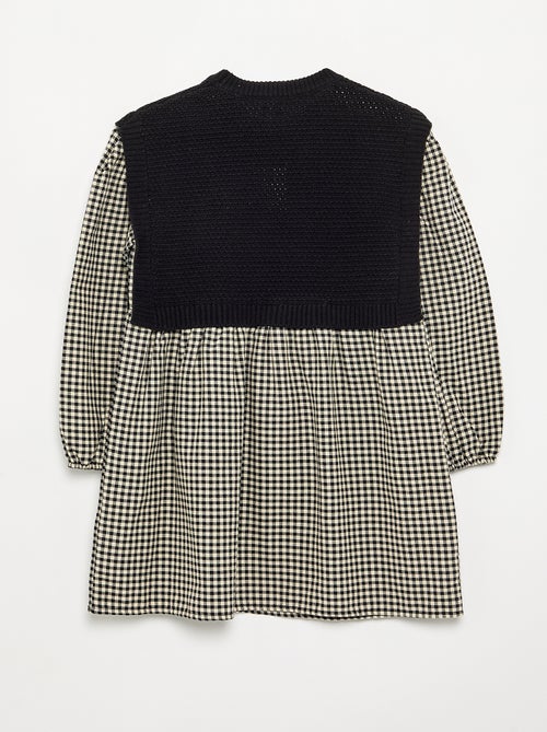 Robe 2 en 1 avec haut en maille et bas en flanelle - Kiabi Robe 2 en 1 avec haut en maille et bas en flanelle - Kiabi