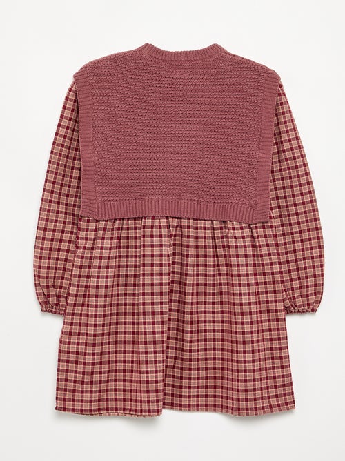 Robe 2 en 1 avec haut en maille et bas en flanelle - Kiabi Robe 2 en 1 avec haut en maille et bas en flanelle - Kiabi