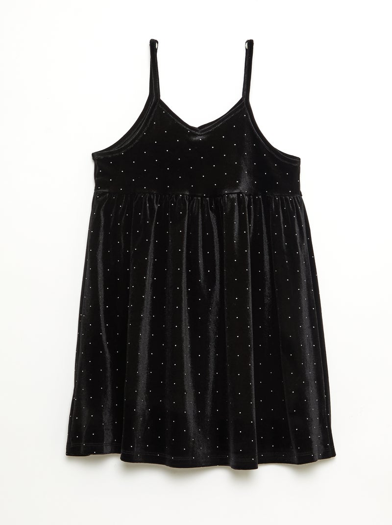 Robe 2 en 1 en velours avec strass Noir - Kiabi