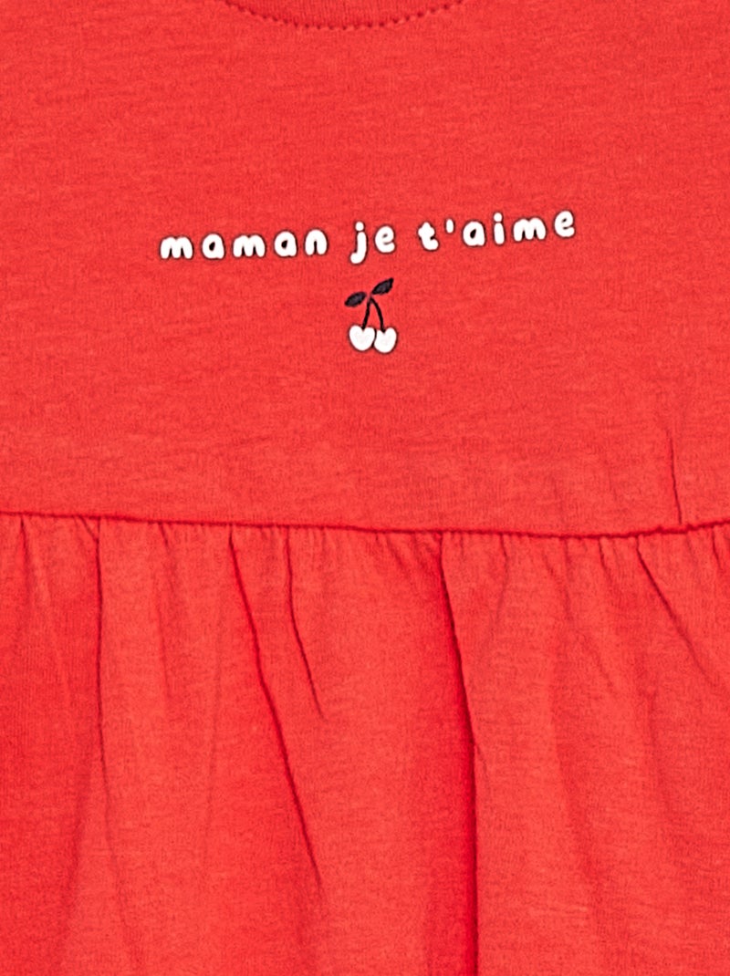 Robe à bretelles avec imprimé ROUGE - Kiabi