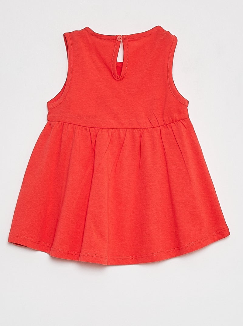 Robe à bretelles avec imprimé ROUGE - Kiabi