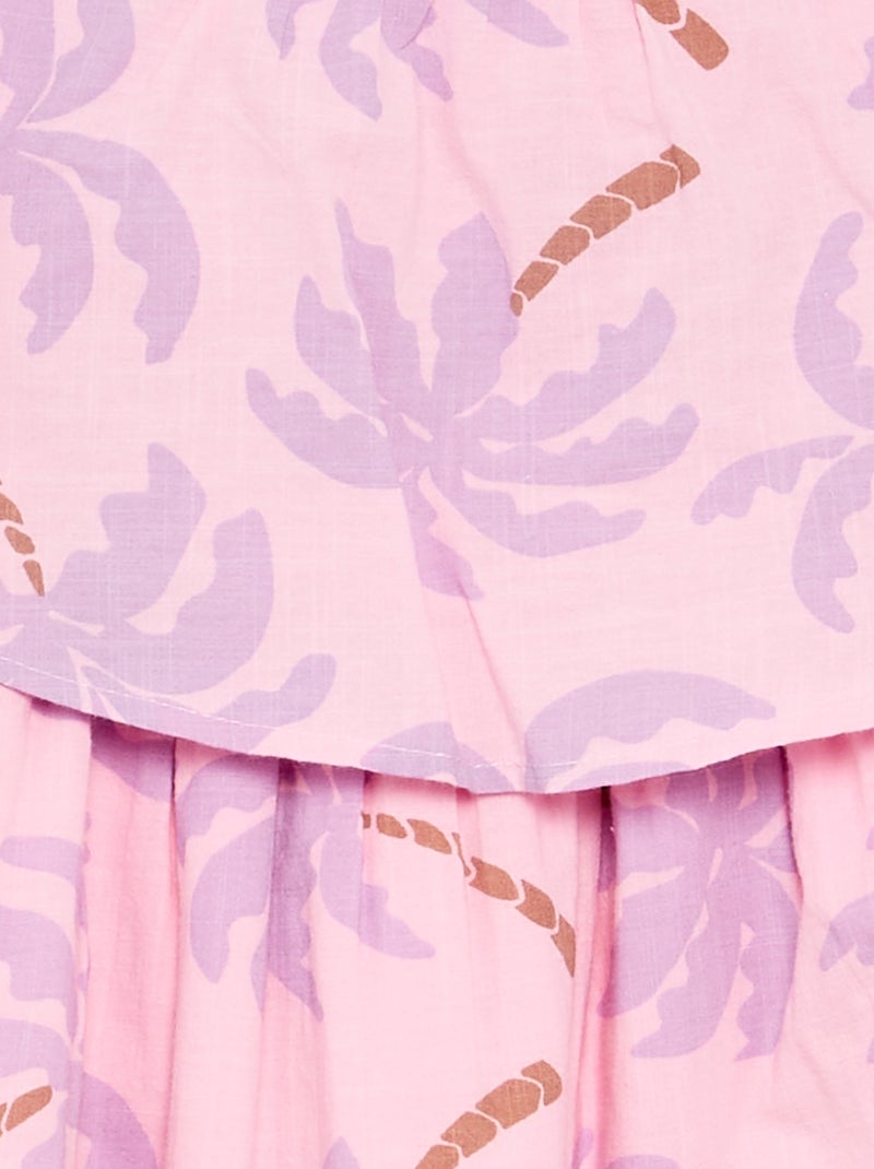 Robe à bretelles croisées + volants forme housse Rose - Kiabi