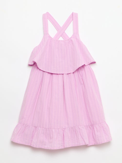 Robe à bretelles croisées + volants forme housse - Kiabi