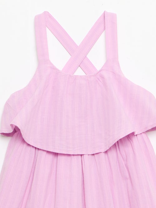 Robe à bretelles croisées + volants forme housse - Kiabi