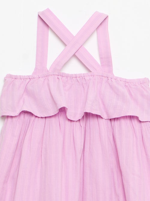 Robe à bretelles croisées + volants forme housse - Kiabi