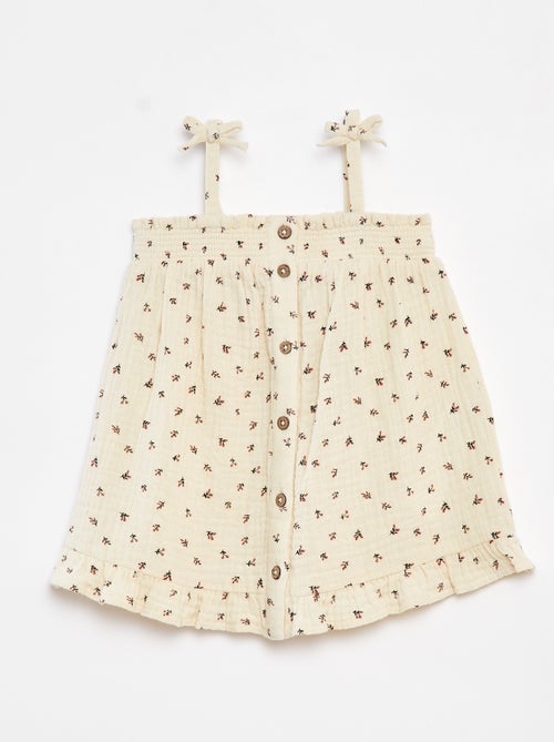 Robe à bretelles en gaze de coton - Kiabi
