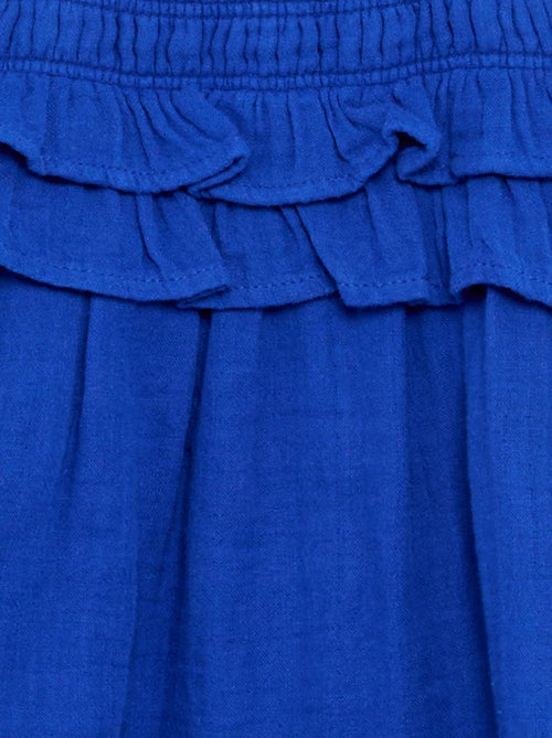 Robe à bretelles smokée avec volants - Kiabi