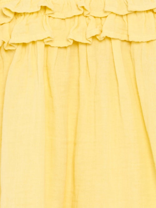 Robe à bretelles smokée avec volants - Kiabi