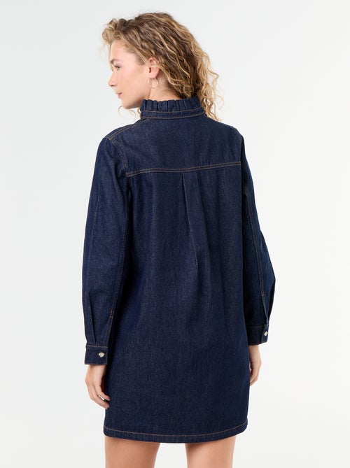 Robe à col frill en denim - Kiabi