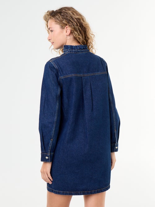 Robe à col frill en denim - Kiabi