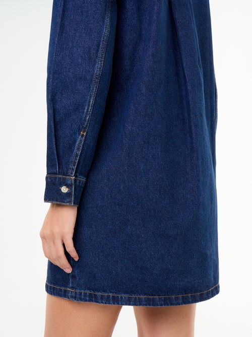 Robe à col frill en denim - Kiabi