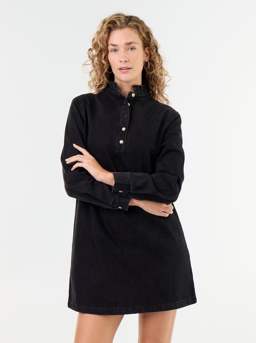 Robe à col frill en denim - Kiabi