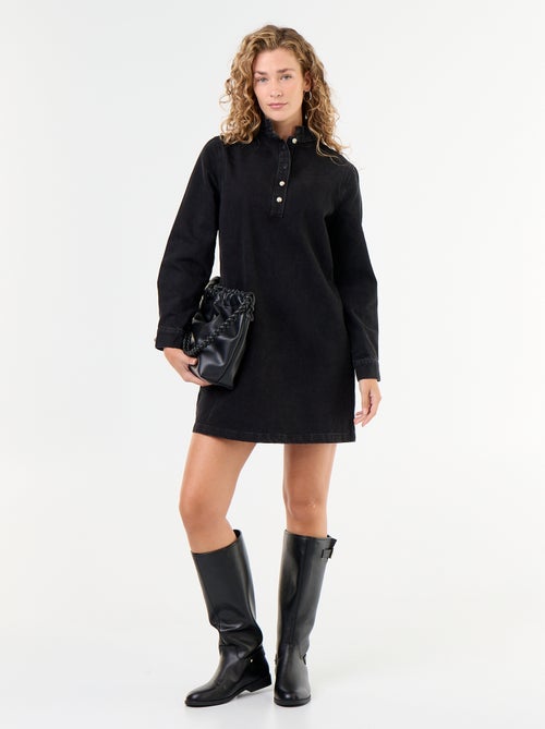 Robe à col frill en denim - Kiabi