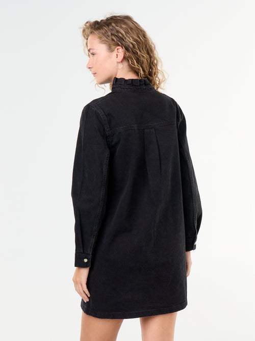 Robe à col frill en denim - Kiabi