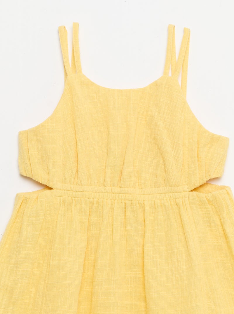 Robe à fines bretelles non réglables + fentes sur les côtés Jaune - Kiabi