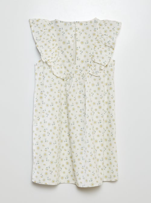 Robe à manches courtes avec détails volantés - Kiabi