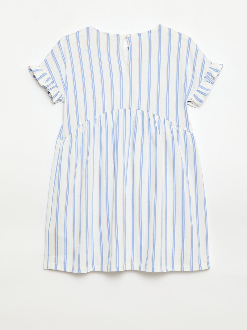 Robe à manches courtes en coton Bleu - Kiabi
