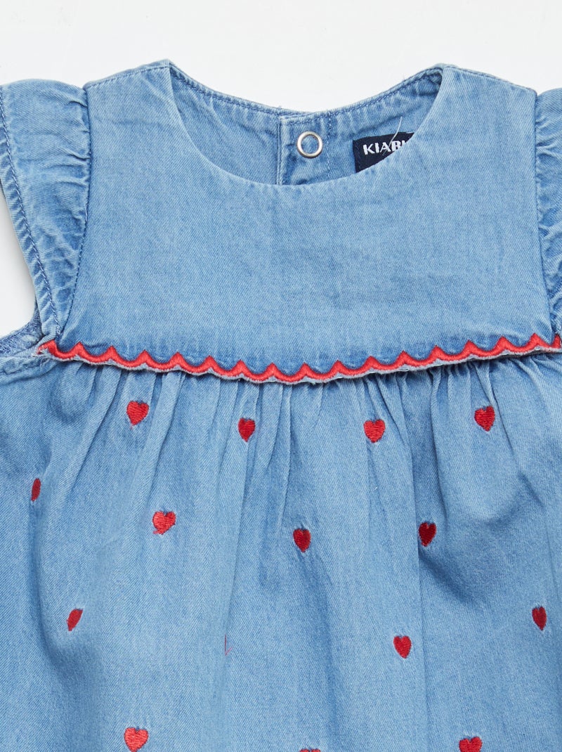 Robe à manches courtes en denim léger Bleu - Kiabi