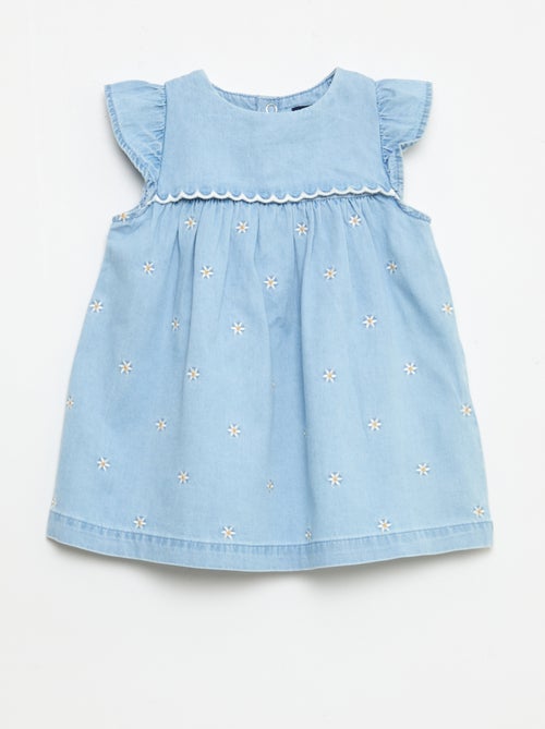 Robe à manches courtes en denim léger - Kiabi