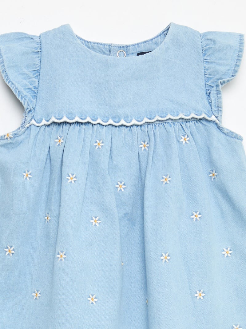 Robe à manches courtes en denim léger Bleu - Kiabi