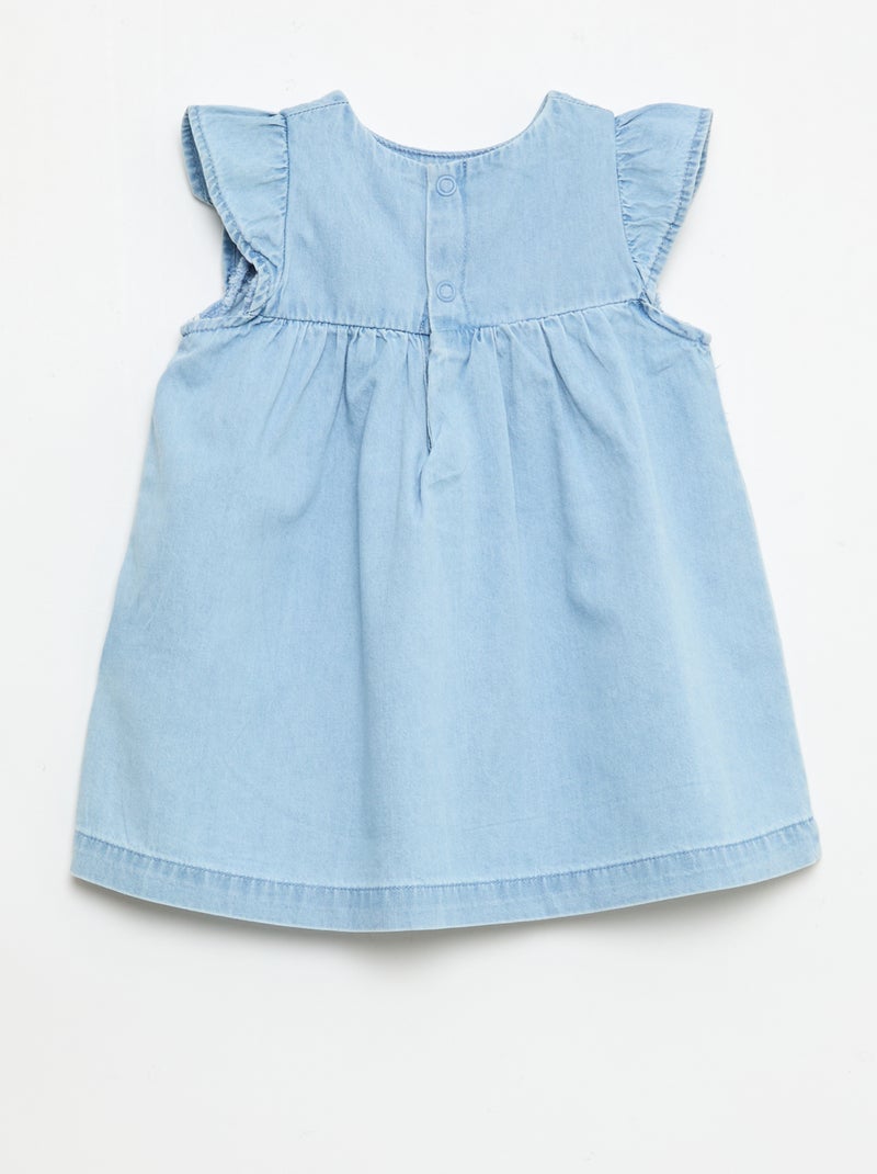 Robe à manches courtes en denim léger Bleu - Kiabi