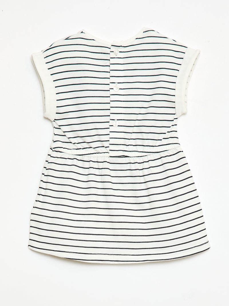 Robe à manches courtes en jersey de coton Blanc - Kiabi
