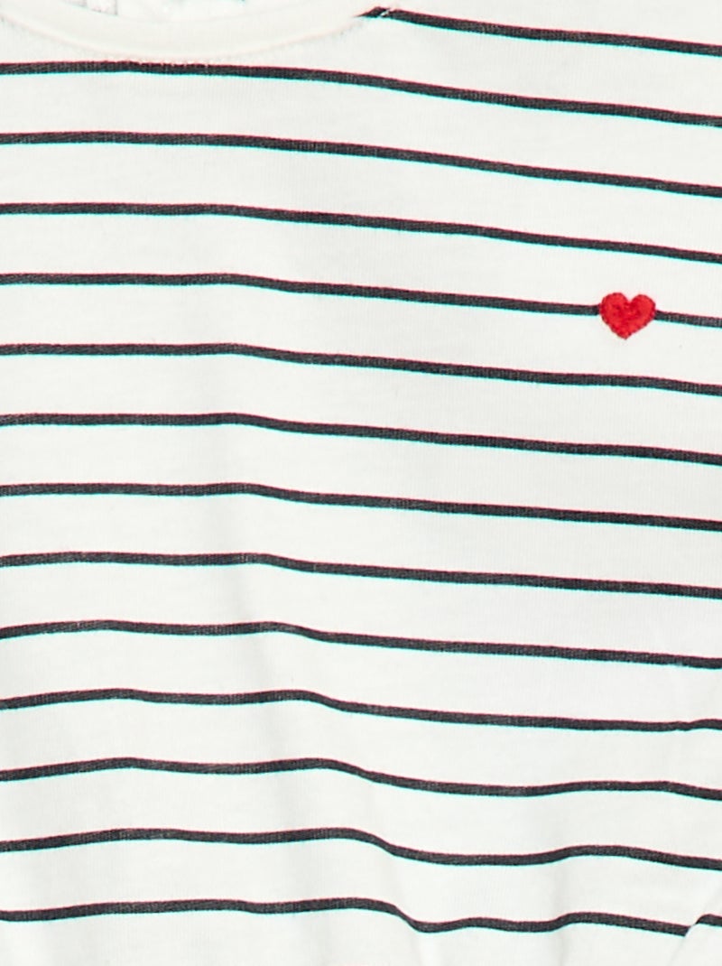 Robe à manches courtes en jersey de coton Blanc - Kiabi