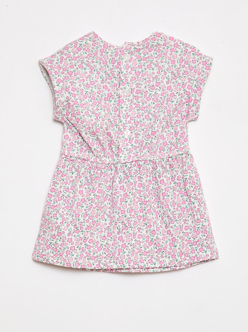 Robe à manches courtes en jersey de coton Blanc - Kiabi