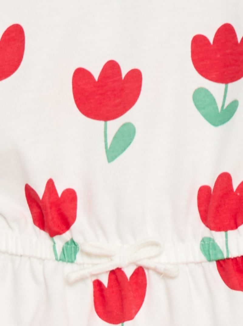 Robe à manches courtes en jersey de coton Blanc - Kiabi