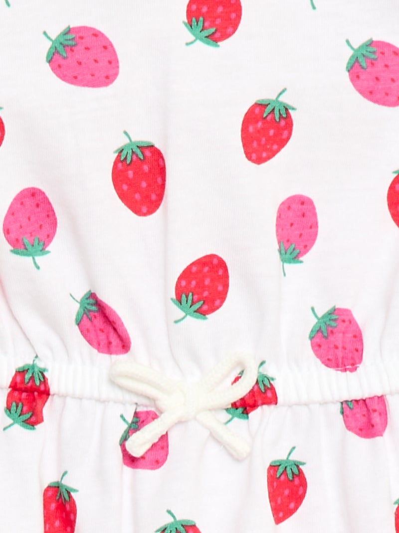 Robe à manches courtes en jersey de coton Blanc - Kiabi