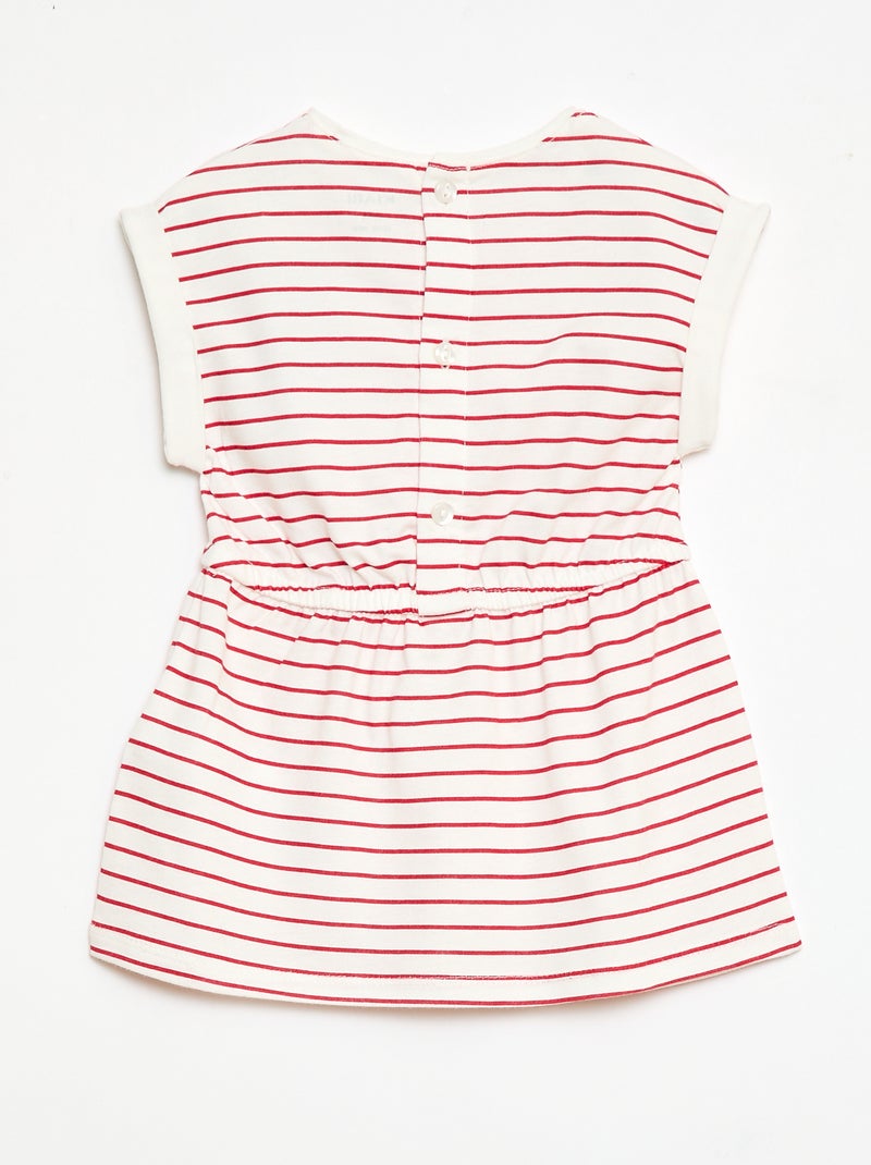 Robe à manches courtes en jersey de coton Blanc - Kiabi