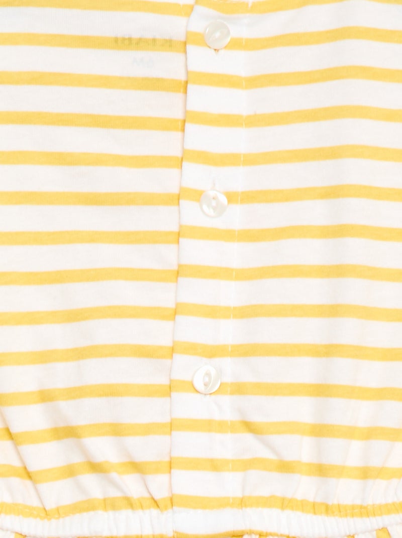 Robe à manches courtes en jersey de coton Jaune - Kiabi